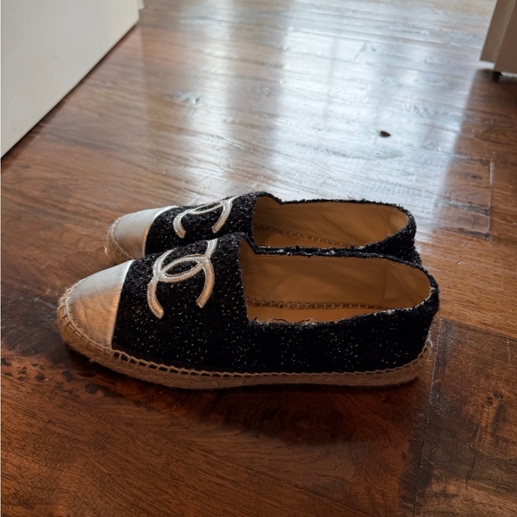 CHANEL Black and Silver Espadrilles - Picture 3 of 3